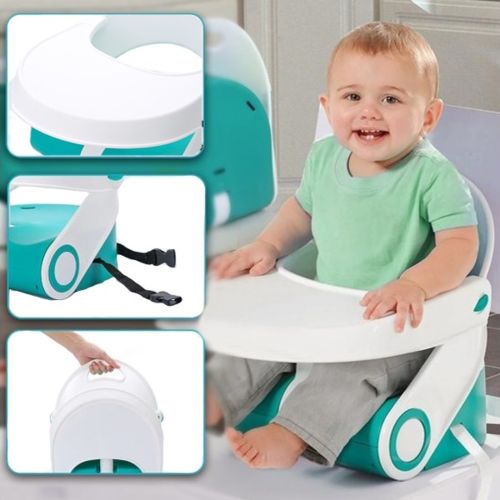Переносний дитячий стільчик бустер для годування Childrens Folding Seat, стільчик-трансформер для їжі, стільчик-бустер зі столиком для дітей