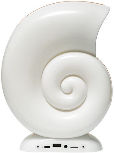 Настільна смарт лампа Равлик нічник Conch Music Lamp L-39 бездротова акумуляторна світлова колонка з RGB підсвічуванням будильником і годинником Bluetooth