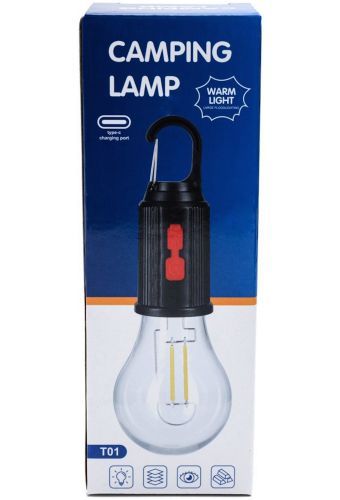 Аккумуляторная подвесная кемпинговая лампа Camping Lamp T-01 подвесной перезаряжаемый светодиодный фонарик с карабином для аварийного освещения USB