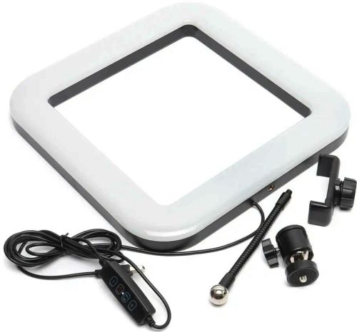 Квадратная кольцевая селфи лампа Square Light D35 28 см напольная светодиодная LED лампа с держателем для телефона для фото и видеосъемки USB