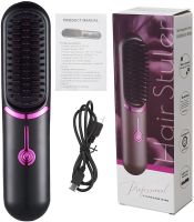 Акумуляторна гребінець для випрямлення волосся Hair Styler MAG - 789 портативна щітка випрямляч для укладання і вирівнювання, дорожній праску від USB