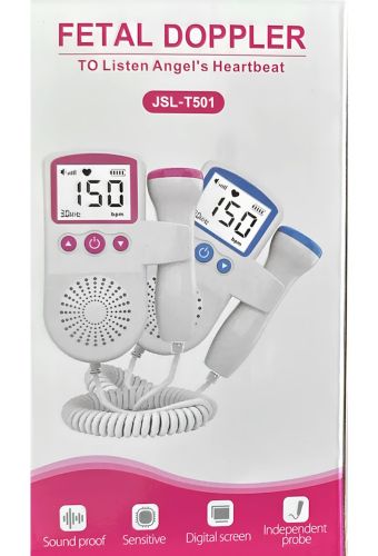 Фетальний ультразвуковий доплер Fetal Doppler JSL-T501 домашній УЗД апарат монітор із підсвічуванням екрана для прослуховування серцевого ритму плода вагітних