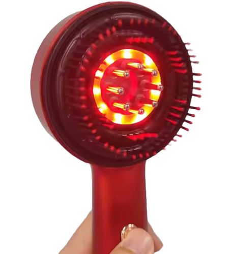 Бездротова масажна гребінець Scalp Massager Comb YKD - 123b для укладання і завивки волосся акумуляторна щітка з дозатором для масажу голови Червона