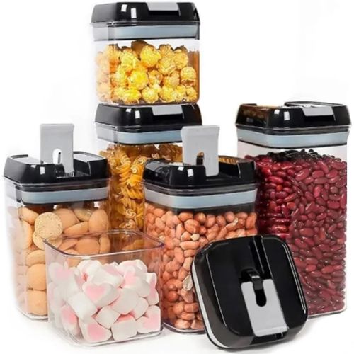Набір контейнерів для сипучих продуктів Food Storage Container Set 6 ємностей, прозорі контейнери з кришками для зберігання харчових продуктів, круп