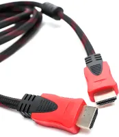Посилений кабель Hdmi to Hdmi 20м 1080p в обмотці, кабель-подовжувач HDMI-HDMI 20m 20 m, 20 м для монітора і телевізора в обплетенні Чорно Червоний