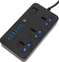 Мережевий фільтр Power Socket AR-CP02 3000W на 3 розетки 6 USB 1.8 м електричний подовжувач переноска з вимикачем для підключення приладів до мережі