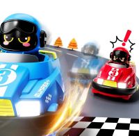Набор детских машинок Bumper Car dodgem YJ-143-1 для картинга с катапультой и пультом ДУ, 2 Машинки автомобиля для трюков с дистанционным управлением