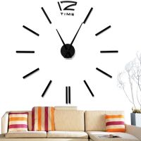 Настінні 3D годинник Diy Clock XZ127 Black Зроби сам 70-150 см великі безшумні самоклеючі 3Д годинник об'ємні цифри на стіну для дому, офісу чорні