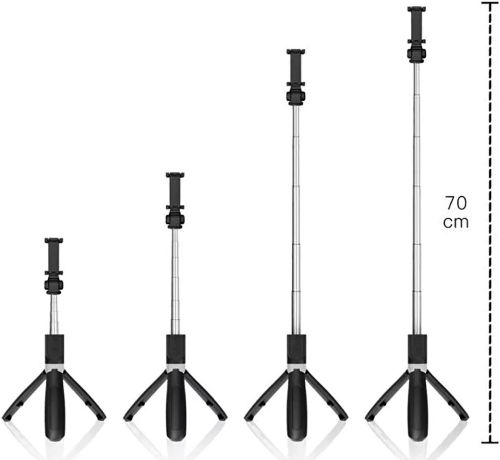Селфи палиця штатив Selfie Stick L01 70 см телескопічний трипод для селфи, монопод тринога з тримачем для телефону з пультом Bluetooth L-01