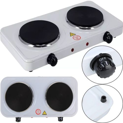 Настільна електроплита Hot Plate Electric Cooking JX-2020A 2000W на 2 конфорки диск двоконфорочна електрична плита з термостатом на 5 положень