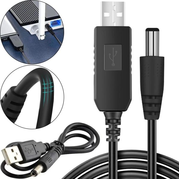 Підвищуючий USB кабель Berger з 5V на 9V для живлення Wi-Fi роутера від Power Bank з перетворювачем, перехідник для вай фай 5.5х2. 1 повербанка 5В 9В