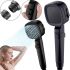 Квадратная насадка высокого давления Water Shower Head RD-3042 4 режима с кнопкой включения для душа, лейка с переключателем и фильтром Черная