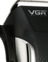 Мужская профессиональная машинка VGR V-120 Pro для стрижки волос 8 насадок, Триммер электробритва для окантовки бороды и усов от сети 10W Черный