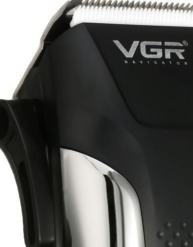 Мужская профессиональная машинка VGR V-120 Pro для стрижки волос 8 насадок, Триммер электробритва для окантовки бороды и усов от сети 10W Черный