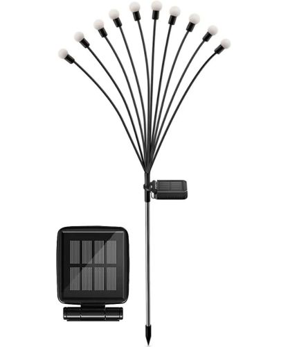 Уличный садовый светильник Solar Sunari Lamp FLS-89 Светлячок 10 LED на солнечной батарее теплый белый, Ландшафтный фонарь 72 см для сада