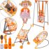 Дитячий набір Baby Play House CS0848-7A Лисички гойдалки шезлонг гойдалка коляска і лялька, Комплект з лялькою і аксесуарами для ляльки та іграшок