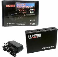 Активний HDMI розгалужувач відеосигналу Splitter 1x4 OEM на 4 HDMI порти з підтримкою 4K 2K, Чотириспрямований спліттер комутатор Чорний