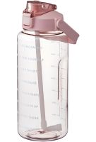 Спортивна пляшка з поїлкою для води Water Bottle Large Gym 2л портативна герметична пляшка з таймером, соломинкою і ручкою для занять спортом