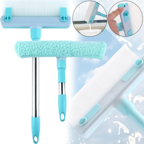 Набір щіток для миття вікон Multipurpose Squeegee силіконовий скребок і щітка з насадкою з мікрофібри для миття дзеркал і скла, комплект з 2 штук