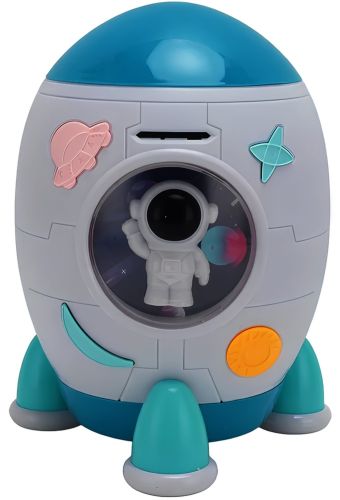 Дитяча електронна скарбничка сейф Ракета Rockets Money Box 852a купюроприймач з кодовим замком і відбитком пальця для купюр і монет на батарейках
