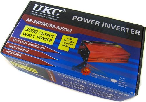 Автомобільний інвертор напруги UKC AR-3000M 12V-220V 3000W з функцією плавного пуску, авто перетворювач напруги струму 12В 220В 3000Вт