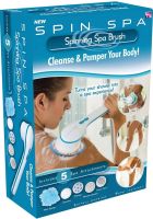 Масажна щітка Spin Spa 5 в 1 для вмивання і чищення обличчя і тіла, електричний масажер для душу, ванни, щітка-масажер зі змінними насадками Білий