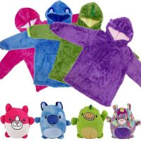 Подушка худі для дітей Huggle Pets Hoodie 2 в 1 плед-кофта до 140 см, іграшка трансформер з капюшоном, дитяча толстовка, іграшка-худі з рукавами 