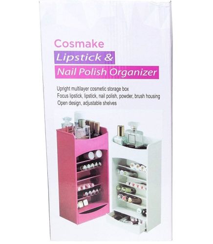 Настільний органайзер Cosmake MAG-891 для зберігання косметики і лаку Lipstick And Nail Polish на 8 полиць, косметична поличка з висувним ящиком