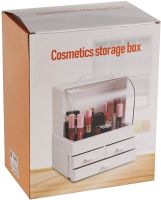 Настільний органайзер для зберігання косметики Cosmetic Storage Box GW-880 косметична поличка 4 секції з висувними ящиками і ручкою Біла