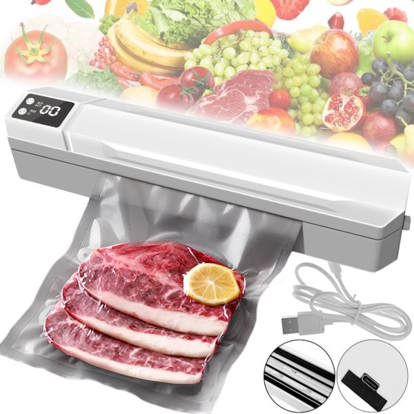 Вакуумний пакувальник пакетів Vacuum Sealer AND 1039 автоматичний побутовий вакууматор з пакетами, вакуумайзер для пакування та зберігання їжі, продуктів