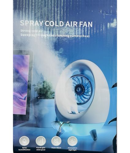 Настільний вентилятор зі зволожувачем Spray Cold Air Fan ZY-602 акумуляторний кондиціонер Яйце з водяним охолодженням повітря і підсвічуванням AND 441-2