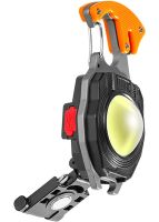 Светодиодный фонарик брелок для ключей с поджигом Keychain Light W5147 ручной мультитул, мини светильник с прикуривателем, отверткой и карабином USB