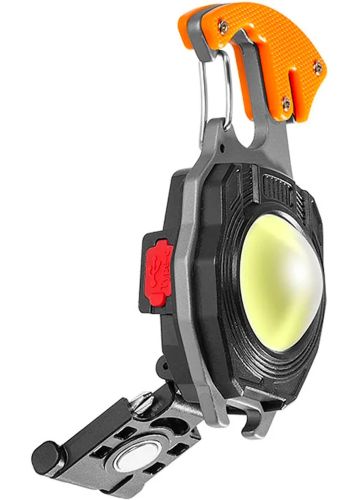 Светодиодный фонарик брелок для ключей с поджигом Keychain Light W5147 ручной мультитул, мини светильник с прикуривателем, отверткой и карабином USB