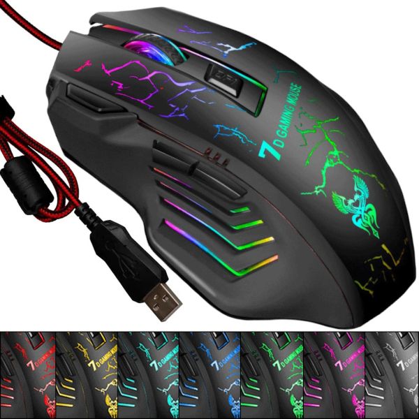 Ігрова комп'ютерна миша Gaming Mouse X7 дротова оптична USB геймерська мишка зі світлодіодним LED підсвічуванням для ПК комп'ютера і ноутбука