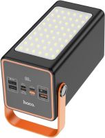 Портативний зарядний пристрій Power Bank HOCO J107 90000 mAh 22.5W з ліхтариком Зовнішній акумулятора повербанк Хоко 4USB 1TYPE-C для зарядки Чорний
