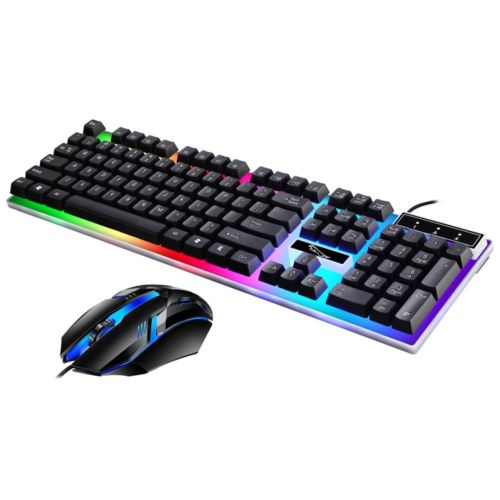 Ігровий набір Gaming ZGB G21B дротова ігрова клавіатура і миша для ПК з RGB світлодіодним підсвічуванням, Комп'ютерний комплект мишка і клавіатура