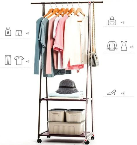 Підлогова вертикальна стійка вішалка для одягу Coat rack Traingular 160Х55 см багатофункціональна пересувна полиця для зберігання речей до 20 кг