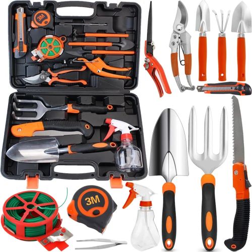 Садовий набір Gardening Set 14 предметів для догляду та посадки рослин, Комплект інструментів лопатка секатор з нержавіючої сталі для городу в кейсі