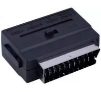 Універсальний перехідник SH-3009 SCART - 3 RCA + S-VIDEO з перемикачем, аудіо відео адаптер 21 пін скарт на 3 тюльпана для телевізора і приставки