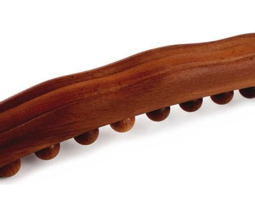 Деревянный массажер для тела Wood Therapy Massage XL-900 ручной акупунктурный валик, скребок Гуаша для снятия боли в мышцах 20 массажных точек 58 см