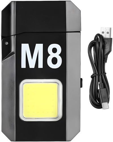 Спіральна безполуменева запальничка Lovers M8 електроімпульсна USB акумуляторна запальничка з LED ліхтариком 3 режими і індикатором заряду lv-600