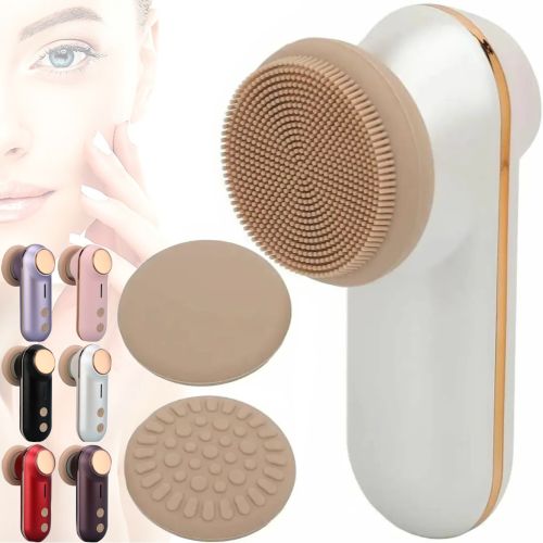 Силіконова очищувальна щітка масажер Beauty Instrument KH-811 з насадками для чищення обличчя, Силіконовий очищувач пор шкіри з функцією масажу