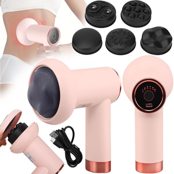 Антицелюлітний масажер Deep Rolling Massager SL - 630 ручний акумуляторний вібромасажер, лімфодренажний пістолет для всього тіла з насадками W44, LY-635