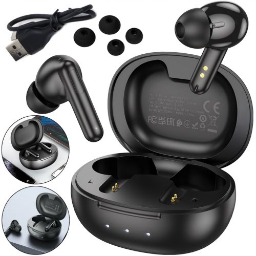Бездротові Bluetooth навушники Double Borofone bw48 Enlighten сенсорні вакуумні навушники-гарнітура з шумозаглушенням і мікрофоном USB чорні