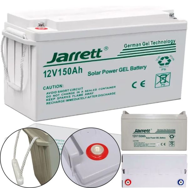 Універсальний гелевий акумулятор Jarrett GEL 12V 150AH для котла і сонячних панелей, акумуляторна батарея 12В 150ач для систем електроживлення