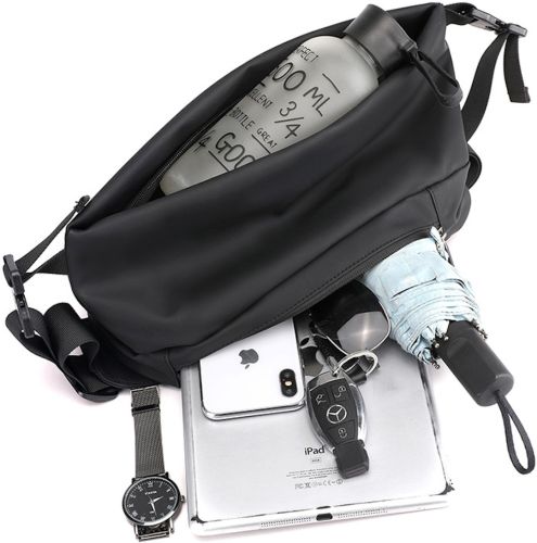 Чоловіча сумка через плече Baellery Cross Body Bag JXA1808 нагрудна водонепроникна повсякденна бананка на груди зі штучної шкіри 13Х17 см
