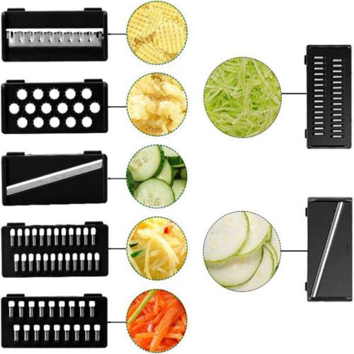 Овочерізка Wet Basket Vegetable Cutter 9 в 1 набір насадок для нарізки овочів і фруктів, Ручна обертається терка-овочерізка мультислайсер з кошиком