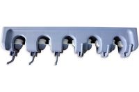 Настенный держатель для швабры и щеток Broom Holder mh-05 держатель-органайзер на 5 отсеков и 6 крючков органайзер фиксатор для инвентаря Серый