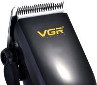 Дротова машинка для стрижки волосся VGR V-128 7W професійний тример для окантовки бороди і вусів від мережі зі змінними насадками і ножицями