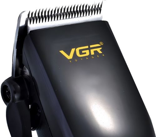 Дротова машинка для стрижки волосся VGR V-128 7W професійний тример для окантовки бороди і вусів від мережі зі змінними насадками і ножицями